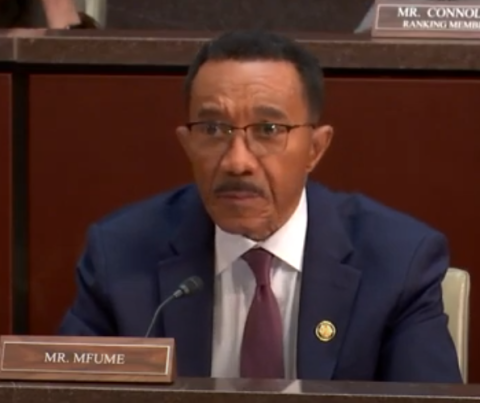Rep. Mfume speaking in a congressional hearing